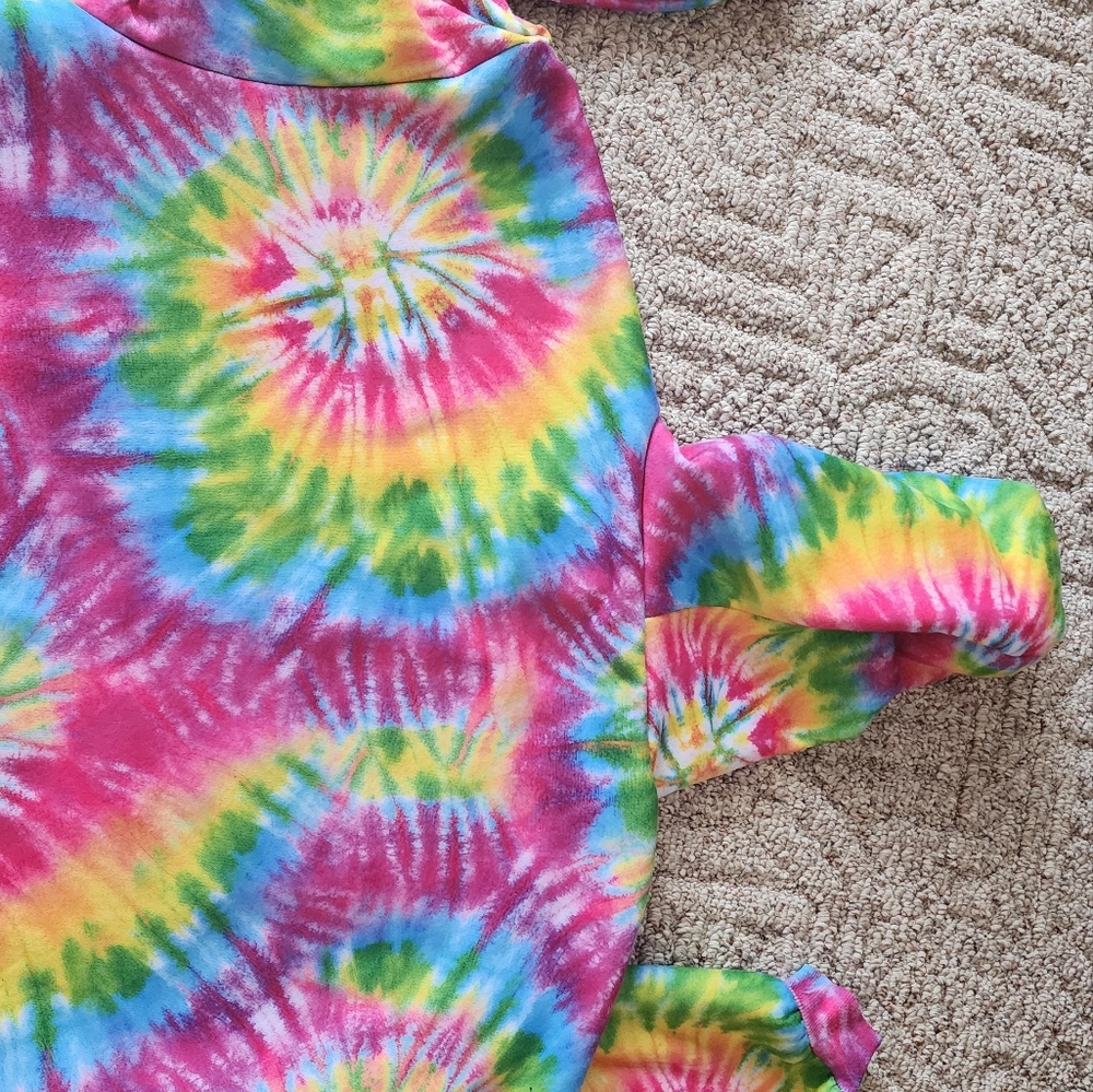 Dolls Kill ClubExx pink tie dye rave oversized hoodie - Picture 5 of 6